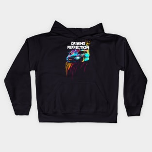 Driving Performance. BMW car trippy vibe. Kids Hoodie